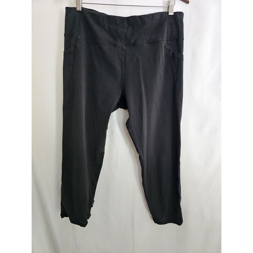 Calvin Klein Performance Capri Leggings Black Side Pockets Womens Size XXL